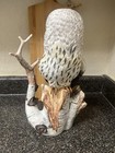 Vintage 1988 Franklin Mint Great Grey Owl Porcelain Statue By George Mcmonigle