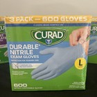Curad Durable Nitrile Exam Gloves - Large 3 Packs Of 200 Each-600 Chemica Resist