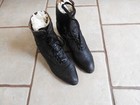 Antique Victorian Boots Shoes Ladies Lace Up Black Leather Heeled -no Size