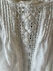 Antique Vtg Doll Baby Victorian White Dress Drop Waist Eyelet Lace