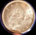 Canada 1936  1 Old Silver World Coin Bu  0331