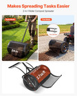 Compost Spreader  24  Wide Peat Moss Spreader With Push tow Handle   Brush  4 He