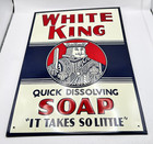 Vintage Style White King Soap Sign Metal - 13 1 2  X 9 1 2 