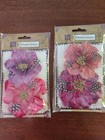 New Lot Prima Marketing Paper Feather Jeweled Flower All Large 2 5-3 5   16