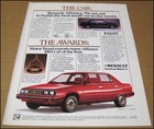 1983 Renault Print Ad Car Automobile Vintage Advertisement American Motors Amc