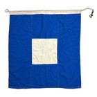 Vintage 1970s Nautical Maritime Signal Flag Letter S Sierra Blue White Square