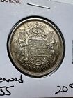 1955 Canada 50 Cents Silver Coin Low Mintage Cleaned