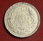 Chile 5 Pesos 1927 Silver Coin Km 173 1 Year Type T12195