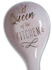 Vintage Pink Ceramic Spoon Rest  queen Of The Kitchen  Stove Top Cooking Tool
