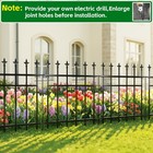 5-pack Metal Garden Fence Panels Rustproof Diy Install Decorative Border Black