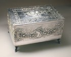 Important  Historic German  800 Silver Judaica Ertog Sukkot Box  Hebrew Letters