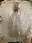 Vintage 1940s Decanter  Bottle With Decor Stopper  Glass Hobnail