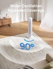  For Bedroom  25ft s Velocity Quiet Floor Fan  90   Oscillating Tower Fan White