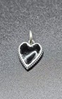 James Avery New Sterling Silver Mini Black Enamel Heart Pendant