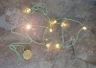 Dollhouse Miniature Led Battery 8 Light Bulbs On A String Warm Light Green Wire