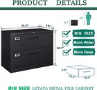 Metal Lateral Filing Cabinet 2 Drawer home Office Locking File Cabinet Organizer