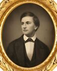 Exceptional Large Gold Leaf Frame W portrait Of Young Man  American  Mid 19th C 