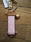 Coach Trigger Snap Bag Charm Key Fob Signature Powder Pink Flower Charm Cea24 Nw