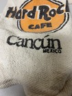Vintage Hard Rock Cafe Cancun Drawstring Mini Backpack Soft Burlap Boho Bag