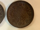 Vintage Antique Chinese Cast Iron Pair Of Plates W  Birds On Tree Decoration
