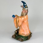 Hand Painted Wizard Figurine With Crystal Ball   Dagger 4 75  Fantasy Statue