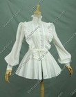 White Ladies Victorian Romantic Vintage Cotton Blouse Shirt Theater Costume B005