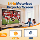 84 Inch 16 9 Motorized Projector Screen Electric Remote Retractable Wall Ceiling
