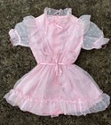 Vintage 80s Unworn 1-2 Years Girls Pink Frilly Party  Dress Mint