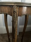 19th Century Antique Louis Xv Style Bronze Trim Bedside Round Table
