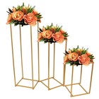 3-piece Gold Metal Geometric Flower Frame Stands For Wedding   Event Decor