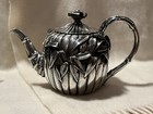 19th Century Japanese Meiji 3 Piece  950 Silver Tea Set Sculptural Bamboo Ptrn