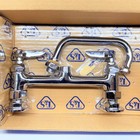 New T s B-0222 Double Pantry Faucet  Deck Mount  8  Centers  6  Swing Nozzle