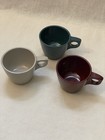 Boonton Vintage Plastic Coffee Camping Mug Set 8 Fl Oz Bluegreen Gray Maroon Mcm