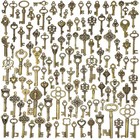 125pcs lot Vintage Style Antique Mixed Skeleton Keys Furniture Cabinet Old Lock