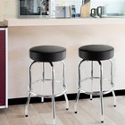 Swivel Bar Stool Black Leatherette Seat Chrome Frame 300 Lbs Capacity