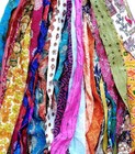 Abb 21y Recycled Sari Silk Yarn Ribbon Tassels  21 Strips Mixed Shades Ds360