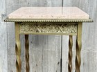 Antique 19th C  French Neoclassical Rouge Marble On Brass Plant Stand Table