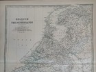 1874 Holland   Belgium Original Hand Coloured Antique Map By Johnston
