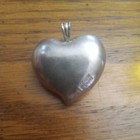  Sterling Silver Gorham Heart Rose Two Tone Designer Pendant Fine Jewelry