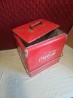 Vintage Drink Coca Cola Cooler- Red- Icebox Metal- Action Mfg 1950 s