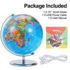 10  World Globe 360   Rotating Illuminated Education Globe W  Lighted Map