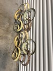 Modern Abstract Metal Circular Wall Sculpture Gold Bronze Green Art Decor
