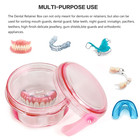 No Leak   Non-slip Partial Denture Case Retainer Bath Box Transparent Pink