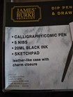 James Burke Dip Pen Calligraphy Drawing Gift Set W pen  Nibs  Ink   Pleather Pad