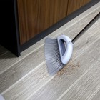 Angle Broom For Hardwood Floors - Soft Bristled Kitchen Broom  Off White 