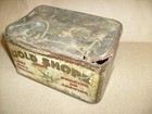 Vintage   gold Shore  Litho Hinged  Cut Plug Tobacco Tin In Bad  Condition