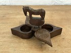 Vintage Wooden Horse Salt   Pepper Holder