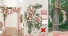 Ling s Moment  Flower Arch Decor With 3 Drapes In Dusty Rose   Cream  2 Zip Ties