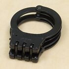 Heavy Duty Steel Hinged Double Lock Police Style Handcuffs Hand Cuffs 2 Keys Blk