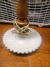 Vintage Milk Glass Hobnail Table Boudior Lamp Approx  16    Tested   Working